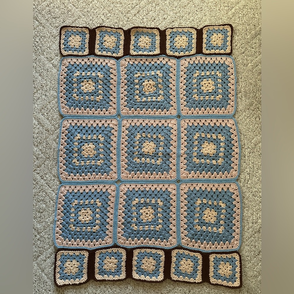 Handmade Granny Square Crochet Blanket